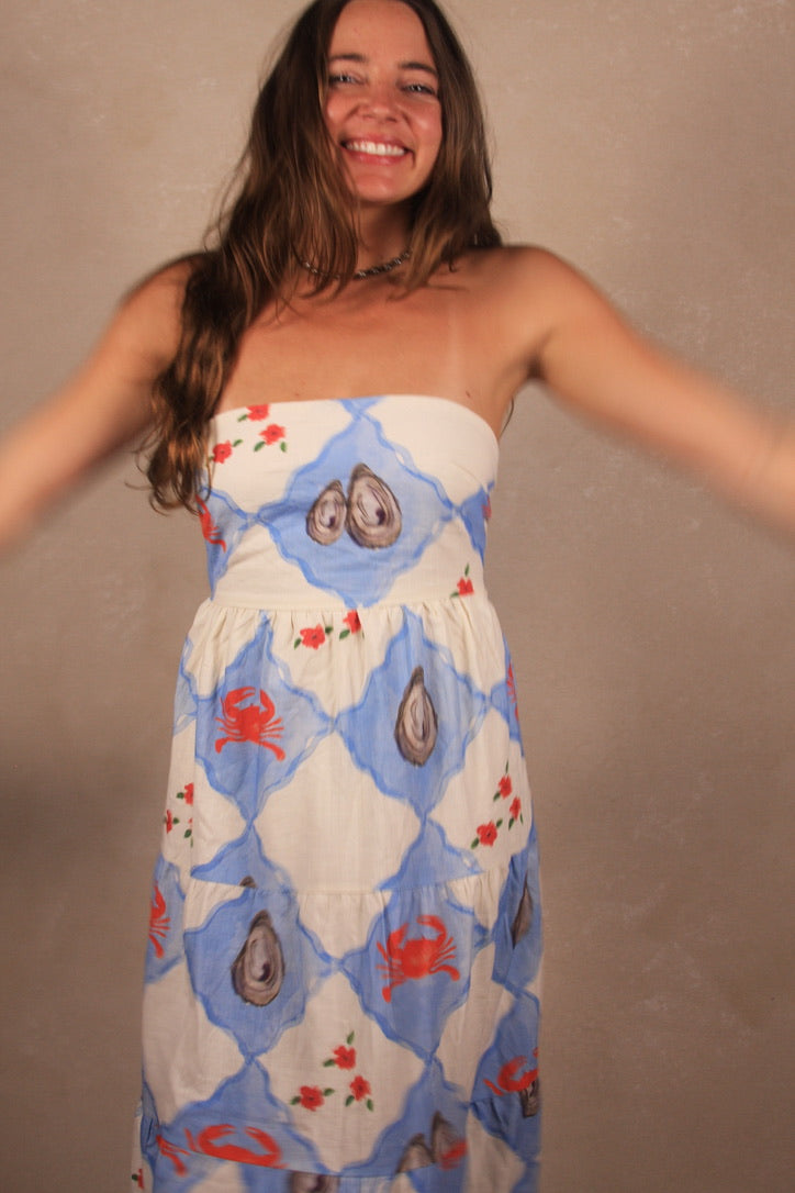 Coastal Charm Strapless Dress