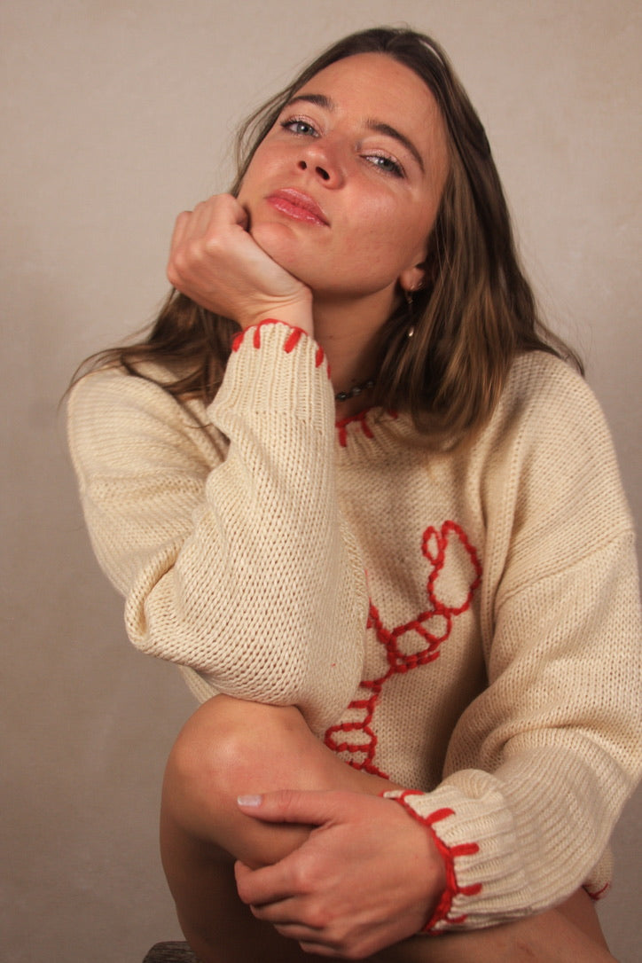 Whipstitch Lobster Sweater