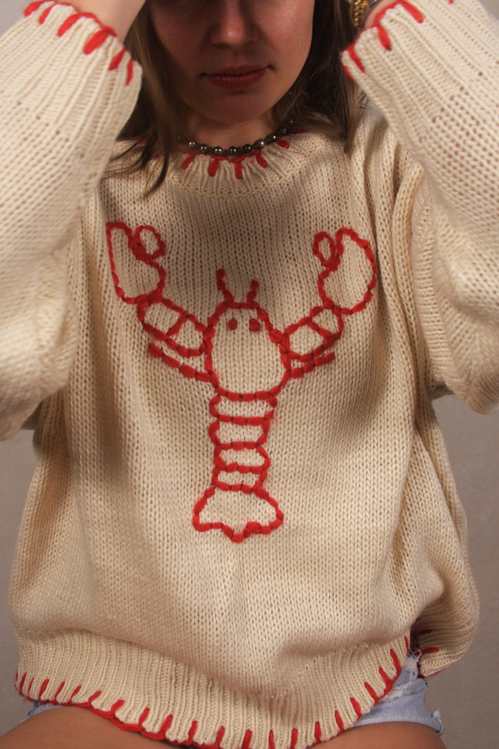 Whipstitch Lobster Sweater