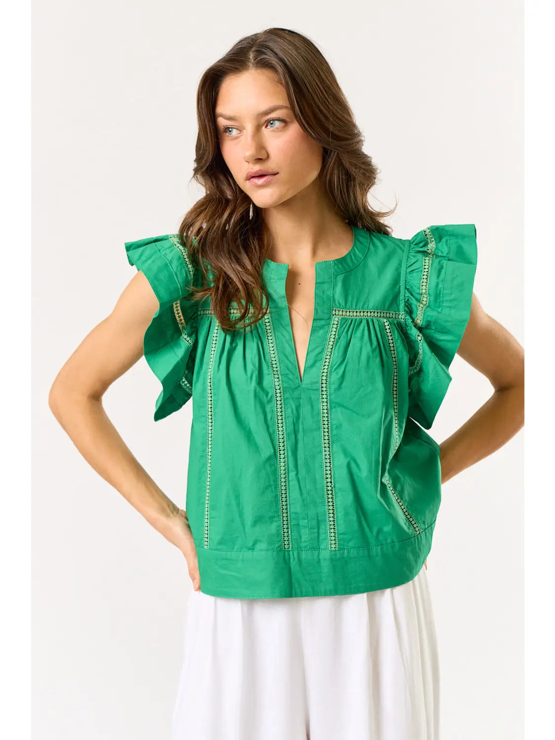 Savannah Flutter Sleeve Blouse