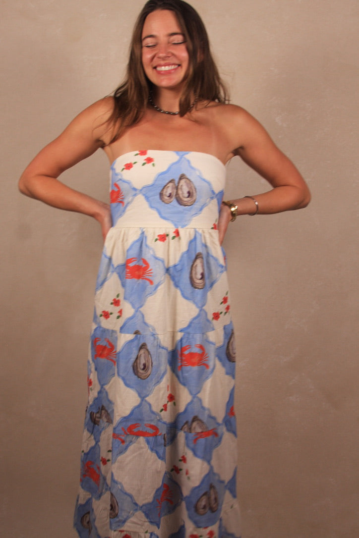 Coastal Charm Strapless Dress