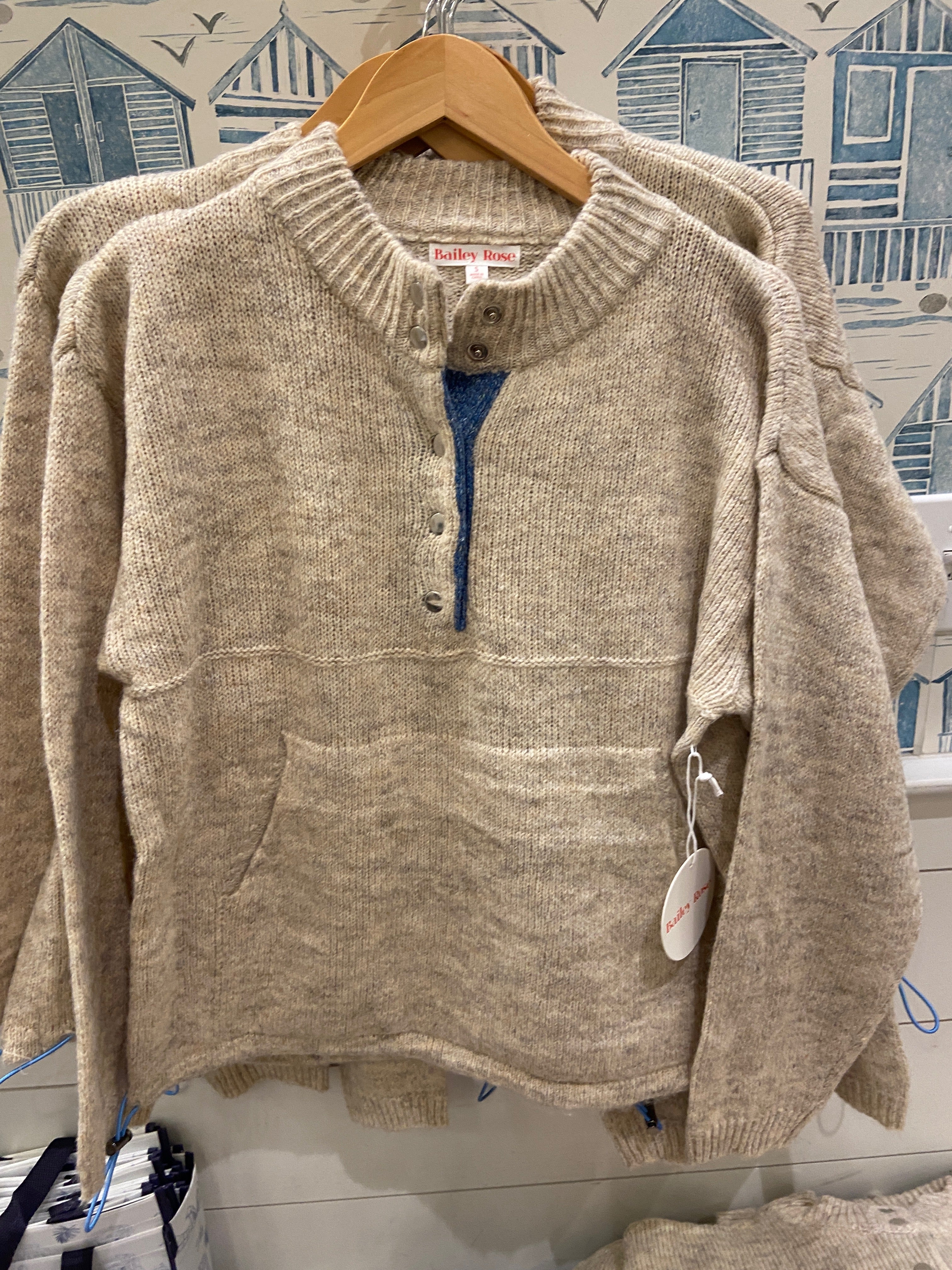 Oat Mock Neck Snap Sweater