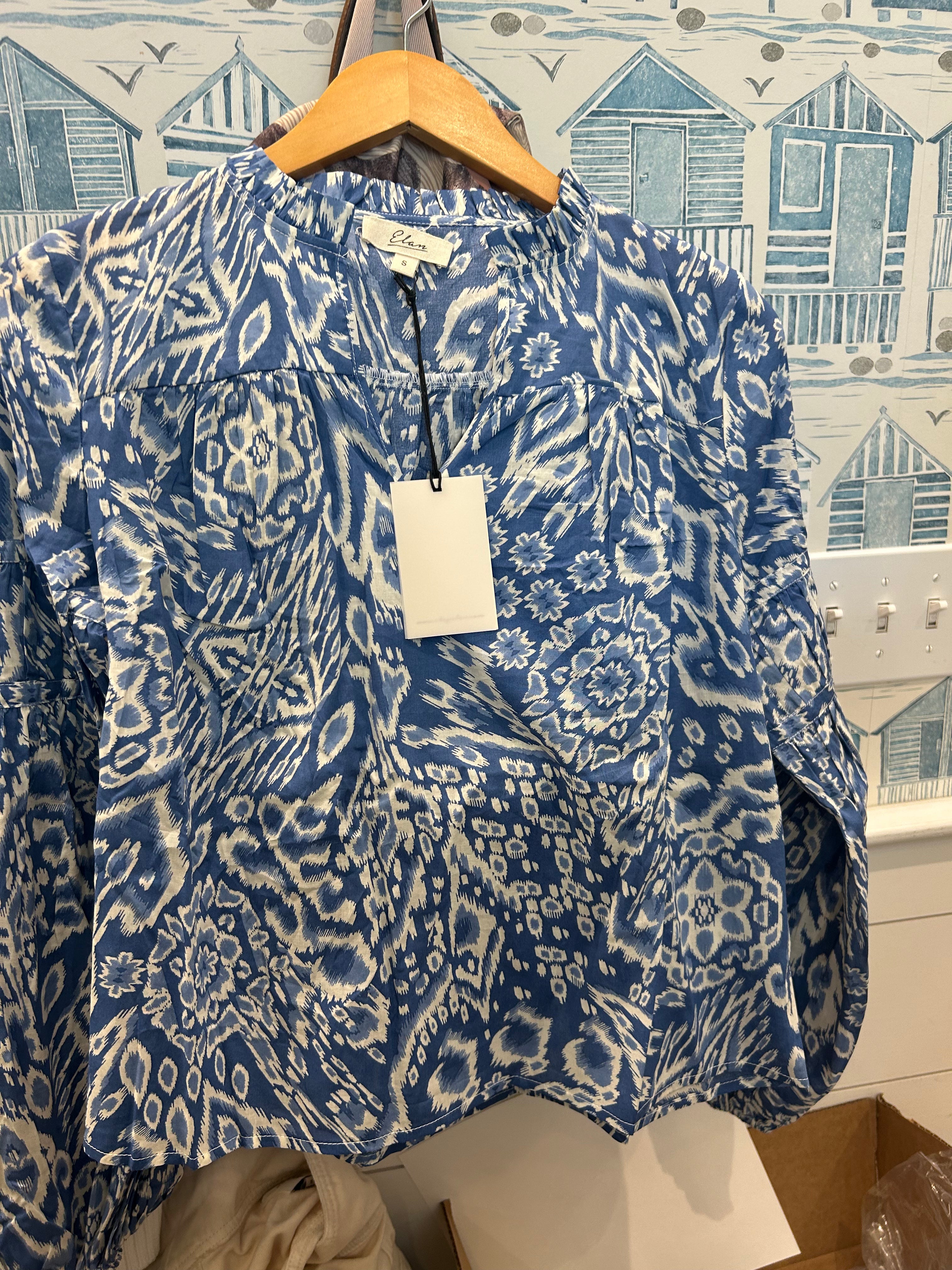 Blue Acorn Print Top