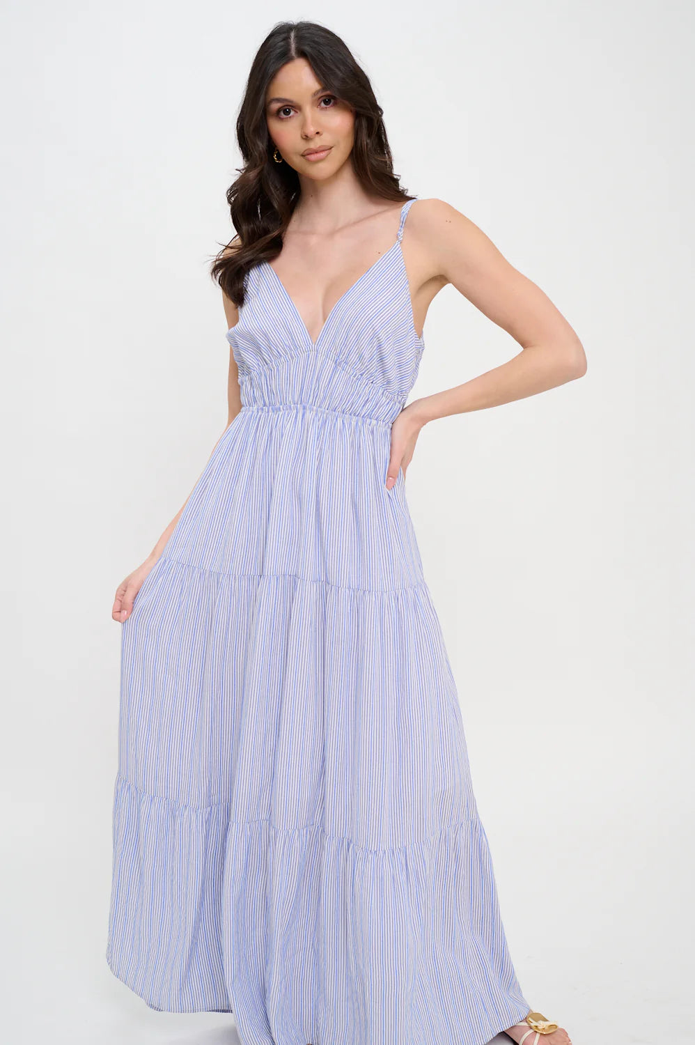 Nautical Striped Maxi Dress