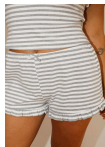 Heather Grey Stripe Short
