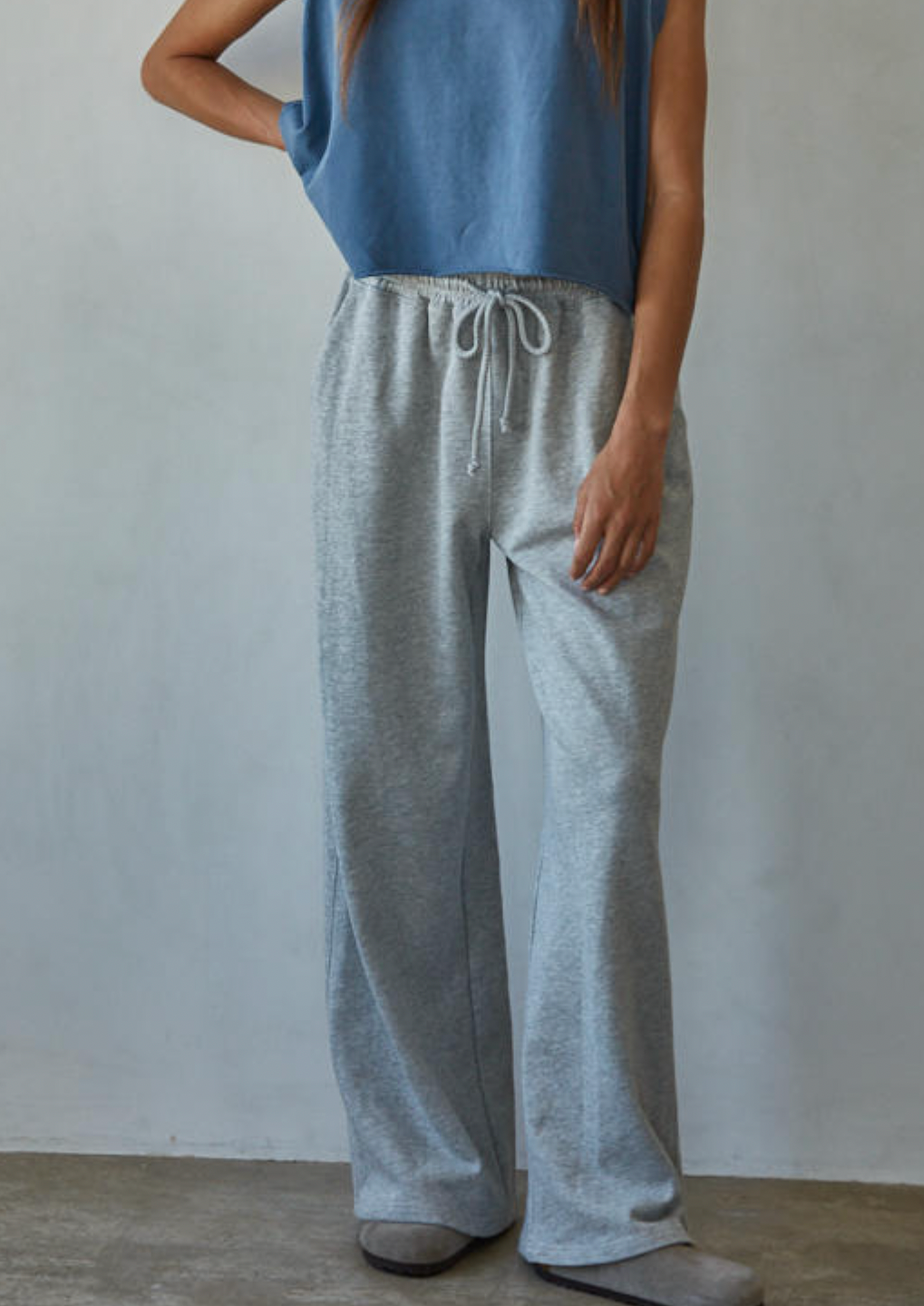 Onset Wide Leg Pants Heather Grey