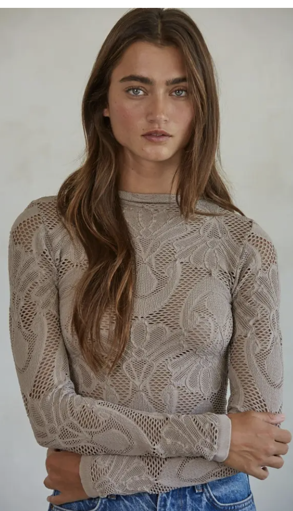Jacquard Mock Neck Top