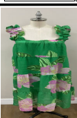 Green Floral Print Tiered Dress