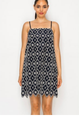 SELENE'S EMBROIDERY MINI DRESS