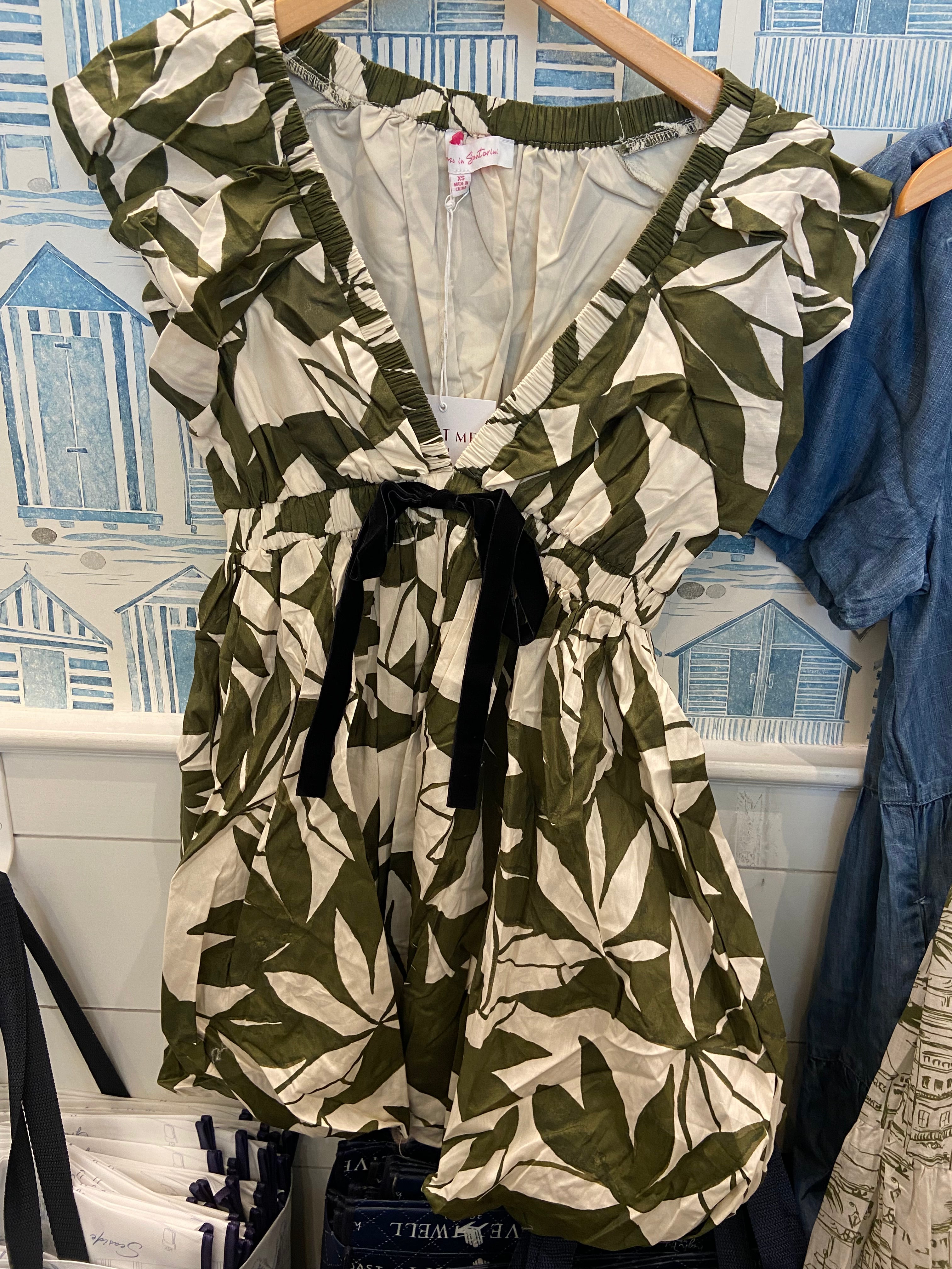 Santorini Olive Sketch Maxi Dress