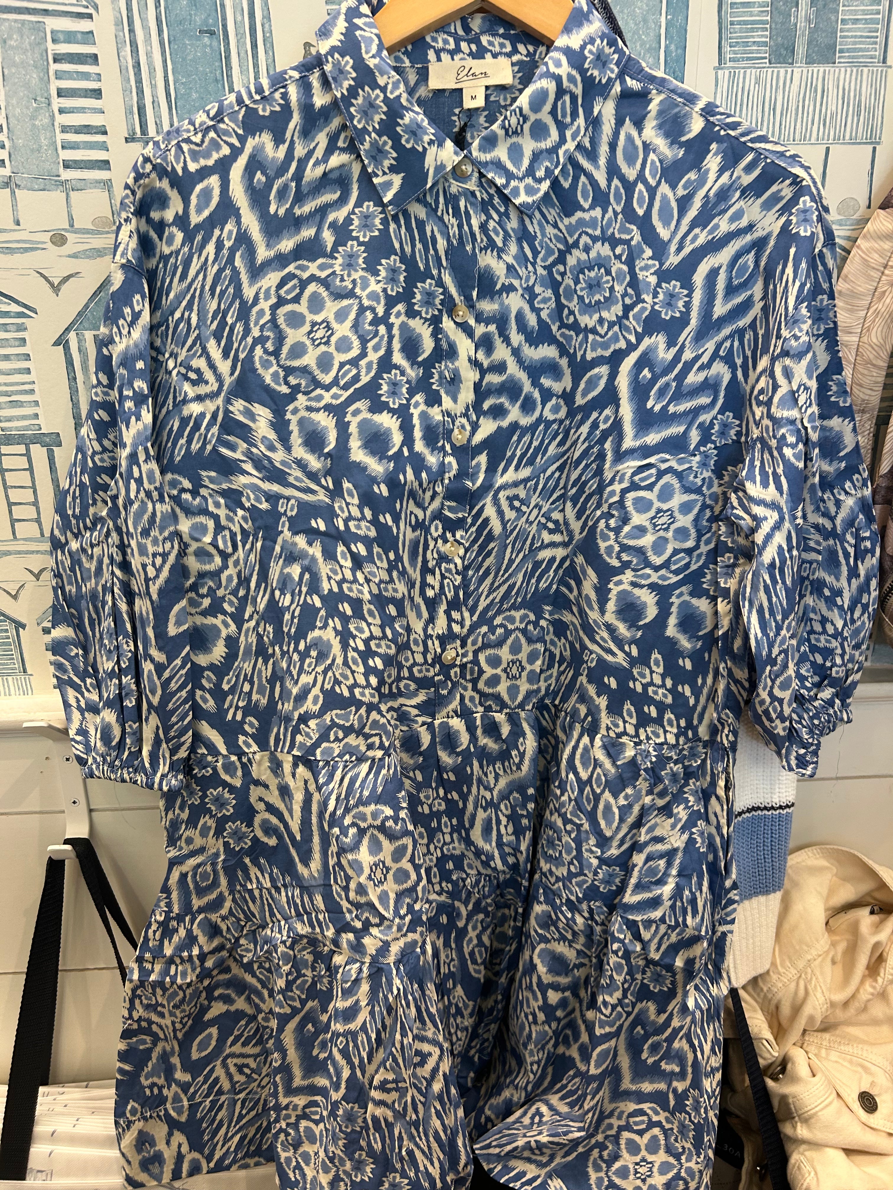 Blue Acorn Print  Bubble Dress