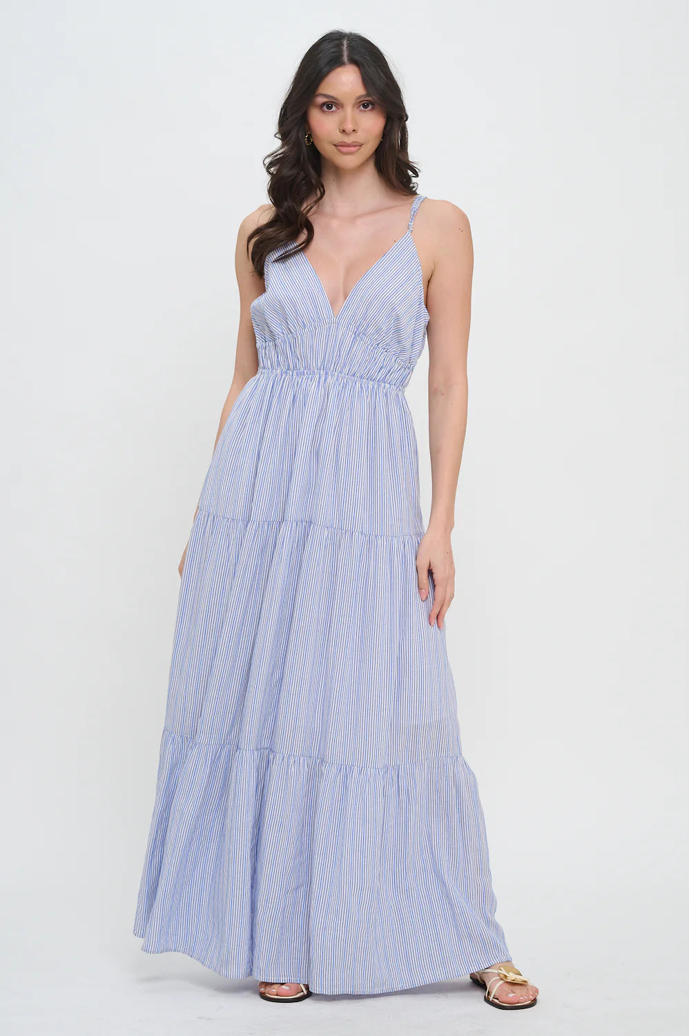 Nautical Striped Maxi Dress
