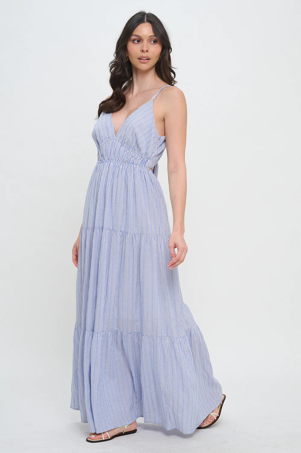 Nautical Striped Maxi Dress
