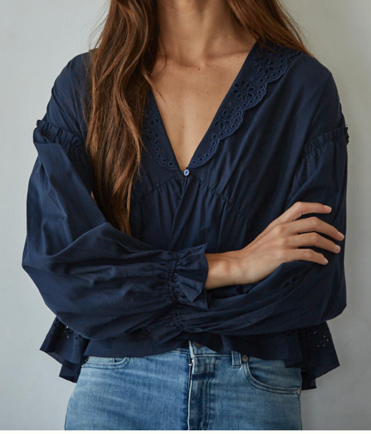 Willowwisp Eyelet Collared Top