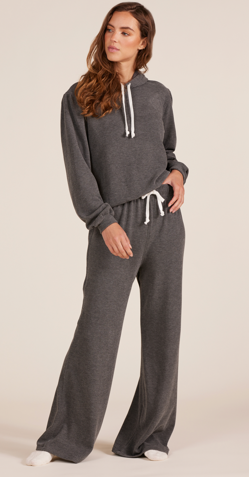 Wideleg Heather Drawstring Pant