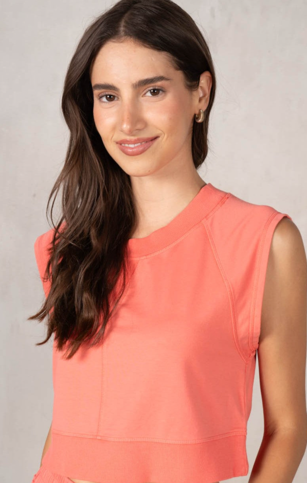 Cropped Muscle Tank Mocha