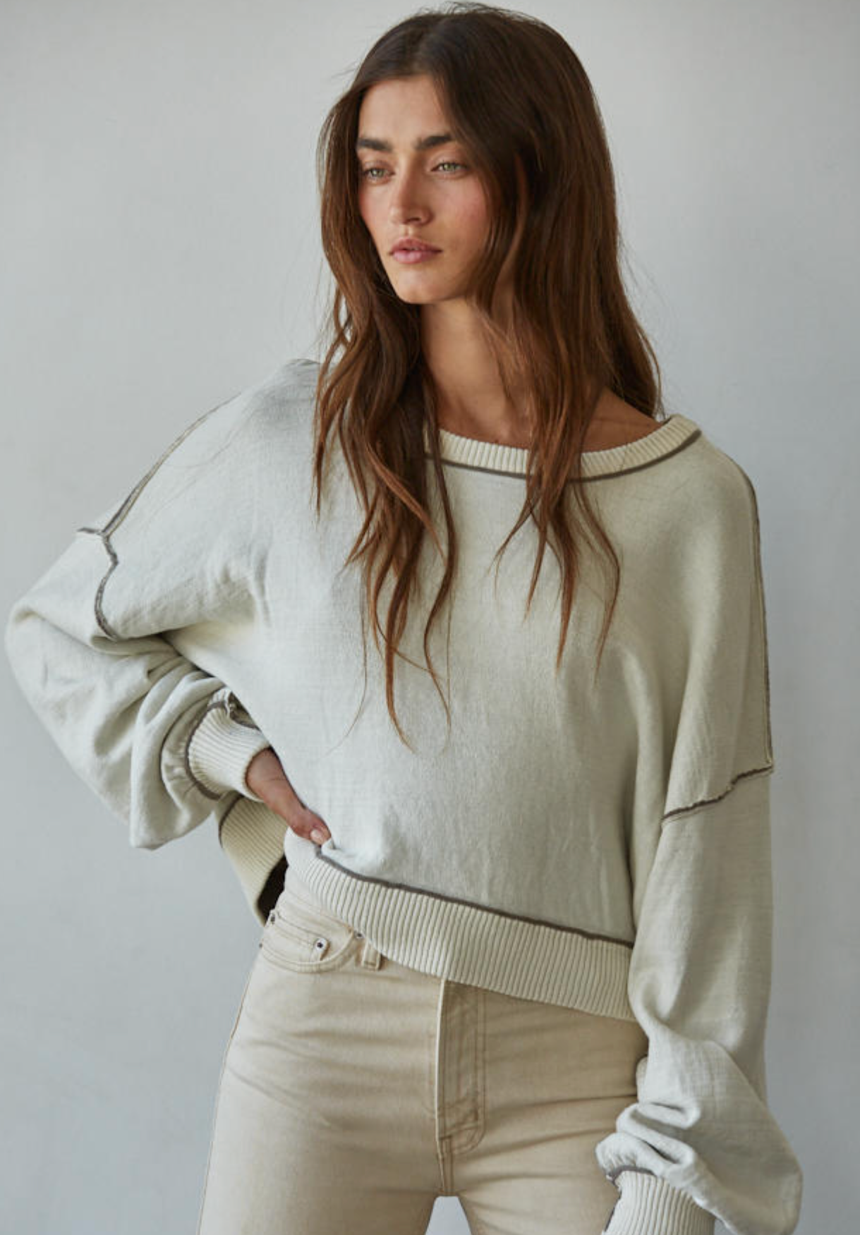 Marina Contrast Seam Pullover