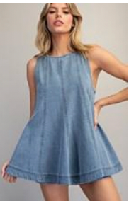 Denim Flared A-Line Top