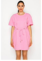 PINK FRENCH TERRY SHORT DRESS