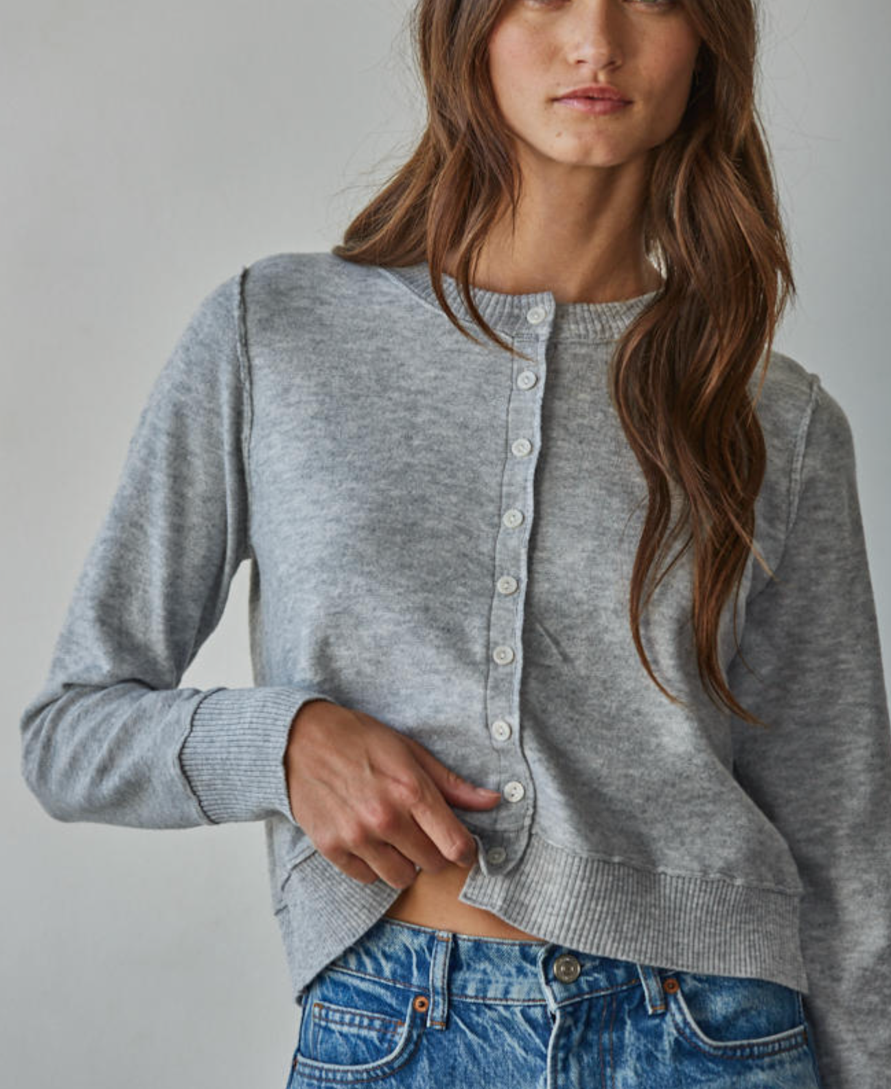 Louie Heather Grey Cardigan