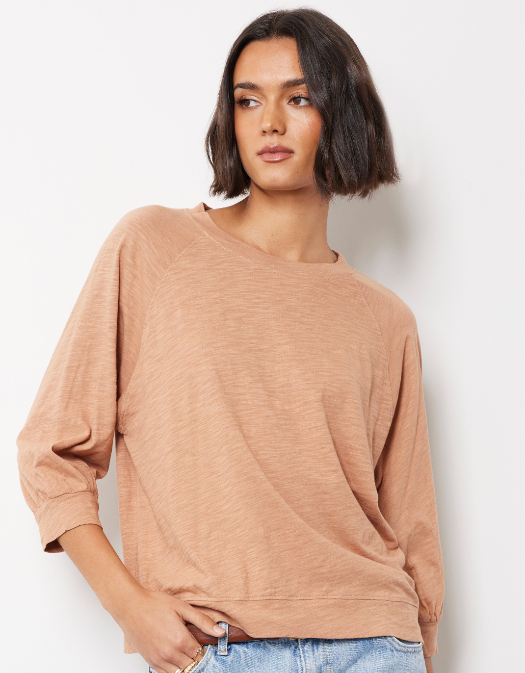 3/4 Sleeve Raglan Tee with Bands