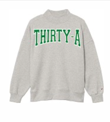Grey Mock Neck Green Thirty A